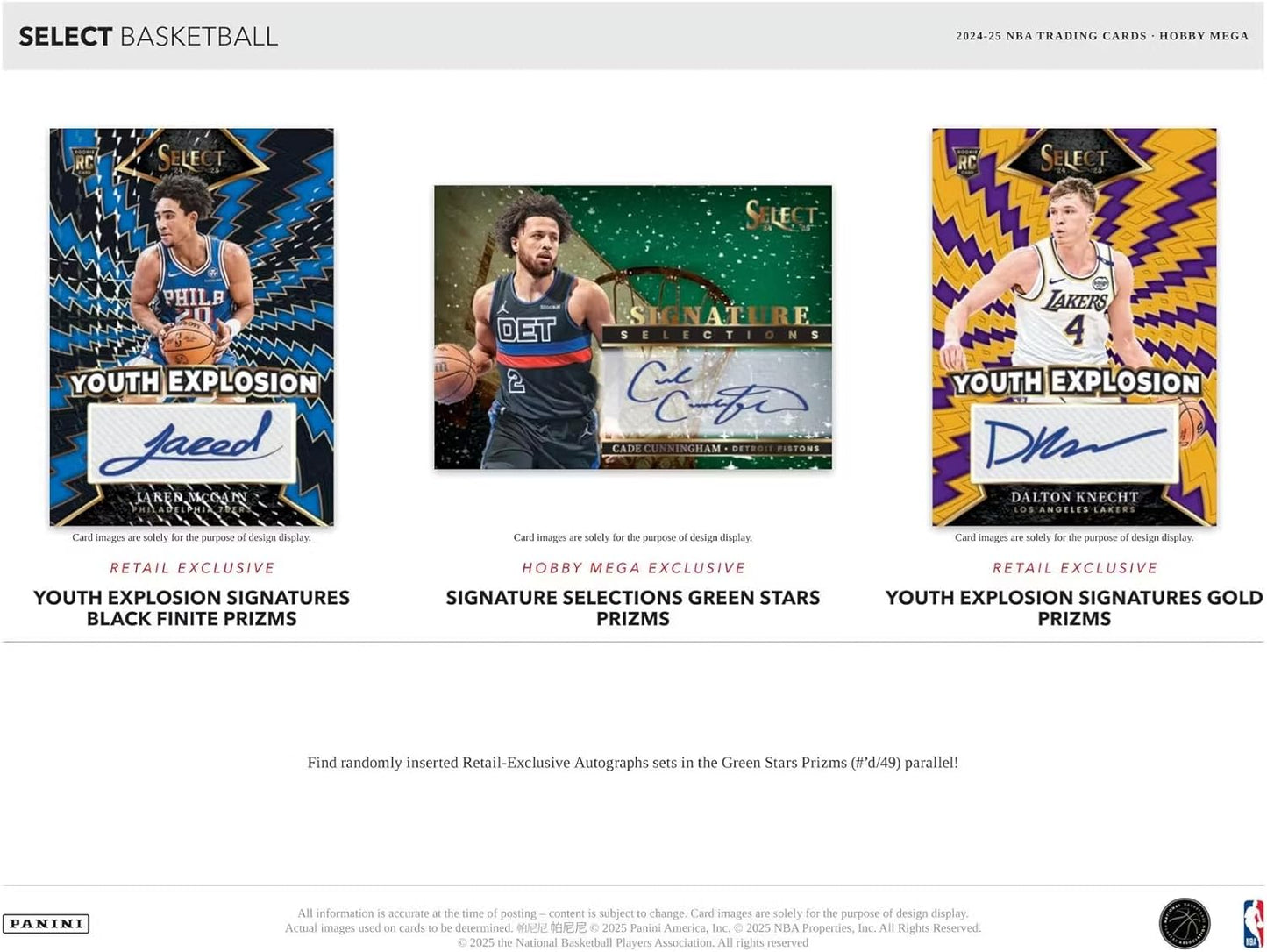 Panini 2024-25 Select Basketball Hobby Mega Trading Card Box (Green & Blue Stars Prizm)
