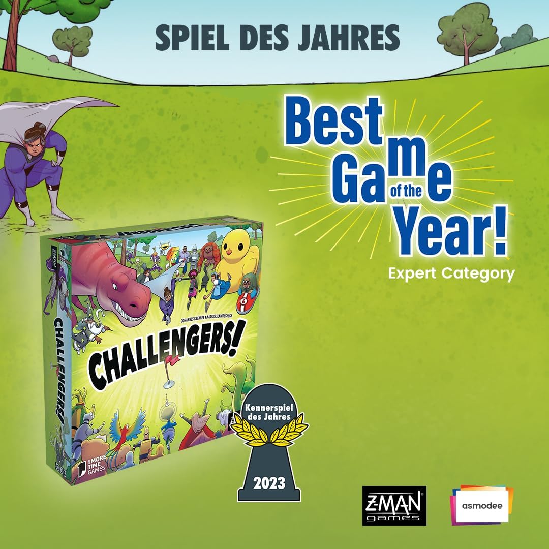 Asmodee Challengers Card Game - Assemble Your Dream Team and Capture The Flag! Deck Management Strategy Game, Fun Family Game for Kids and Adults, Ages 10+, 1-8 Players, 45 Min Playtime
