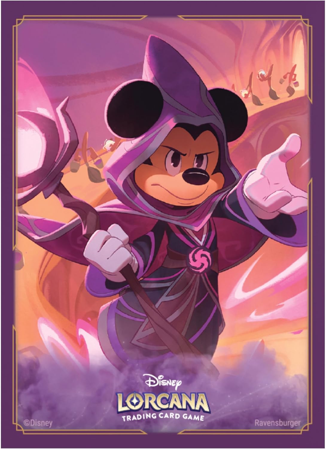 Ravensburger Disney Lorcana TCG Card Sleeves Featuring Mickey Mouse - Wayward Sorcerer | 65 Protective Sleeves for TCG Decks | Ages 8+