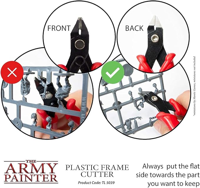 The Army Painter Plastic Frame Cutter - Wire Cutters Heavy Duty for Craft and Plastic Miniature, Side Cutters Flush Cut Pliers with Safety Grip - Precision Flush Cutter Nippers