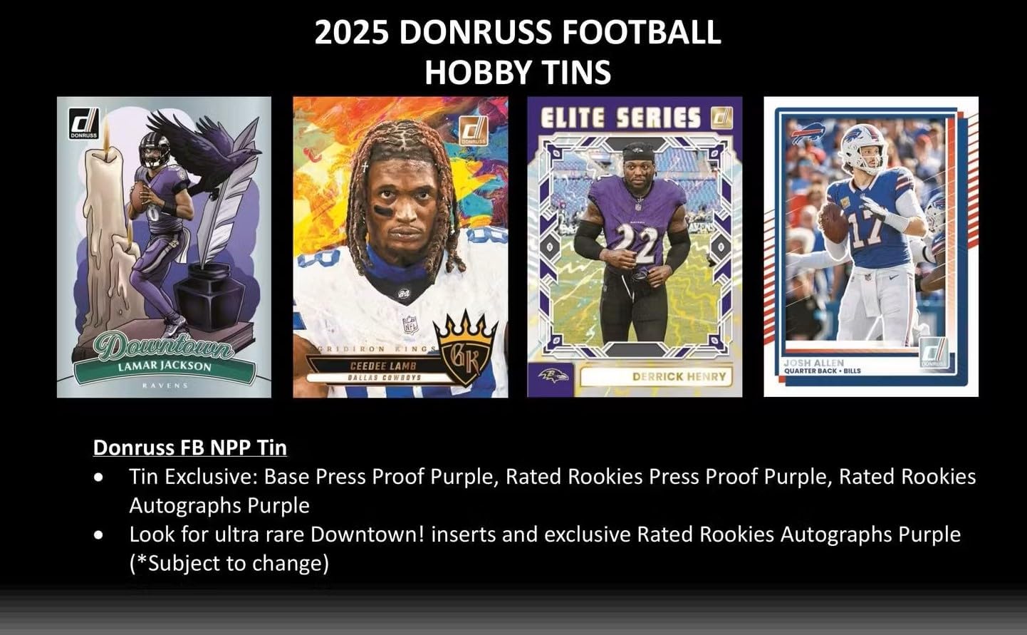 2025 Panini Donruss Football Trading Cards Tin