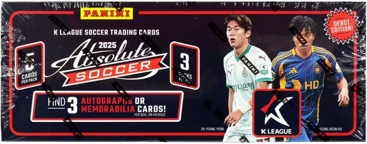 Panini 2025 Absolute K League Soccer Hobby Trading Card Box (3 Autograph or Memorabilia Cards Per Box)