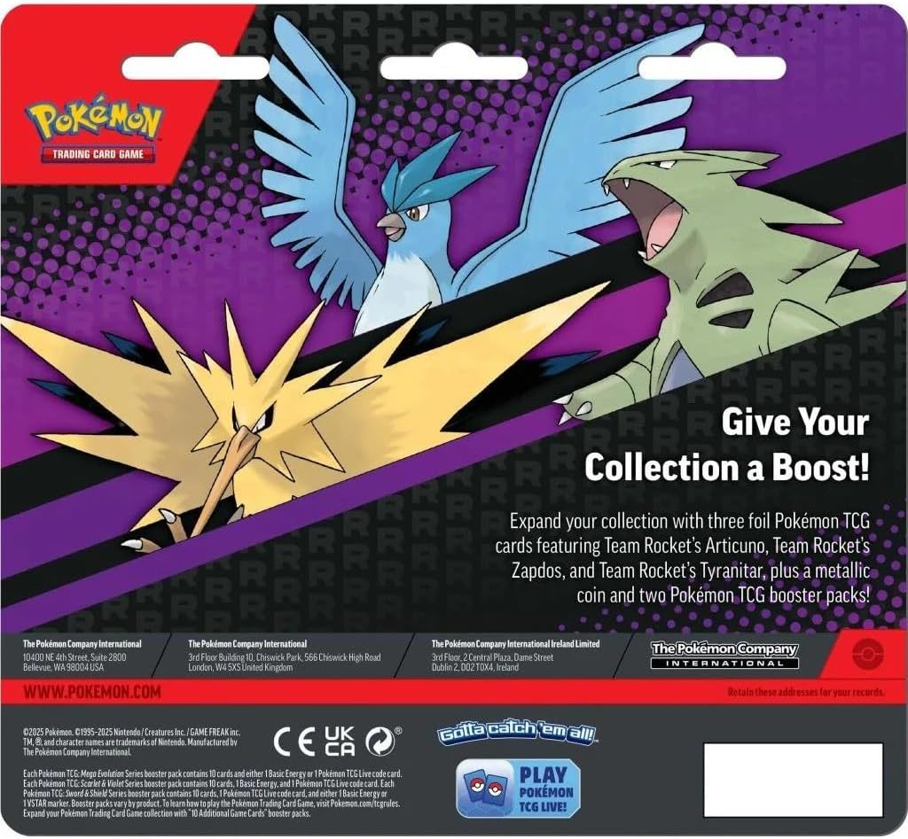Pokemon TCG: Team Rocket Articuno, Zapdos, Tyranitar 2 Pack Blister