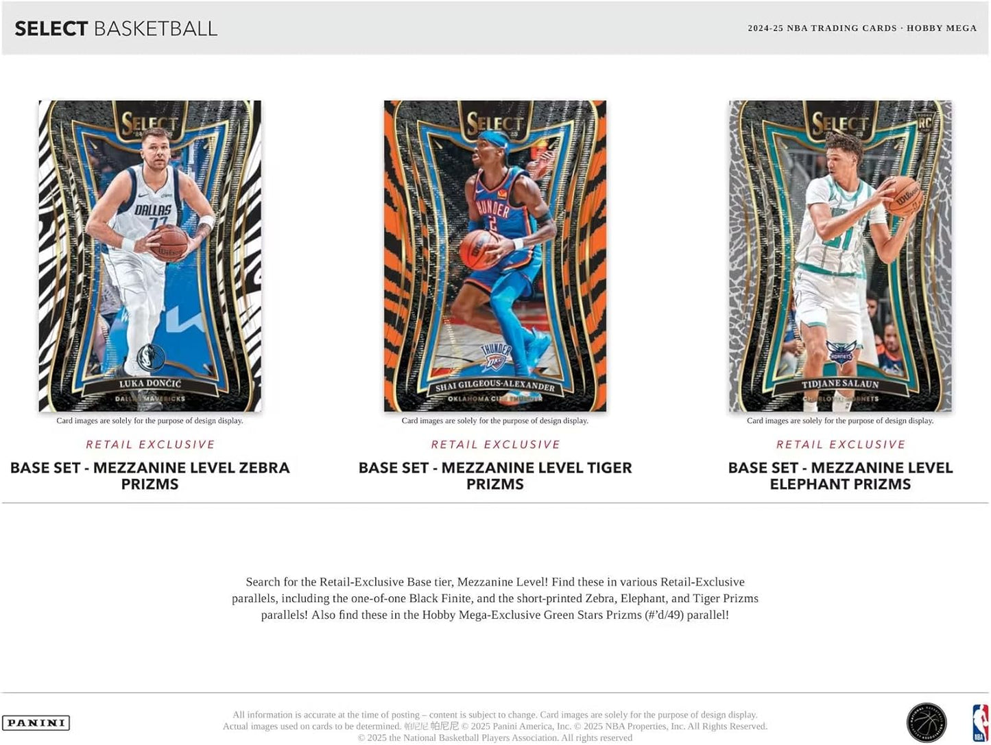 Panini 2024-25 Select Basketball Hobby Mega Trading Card Box (Green & Blue Stars Prizm)