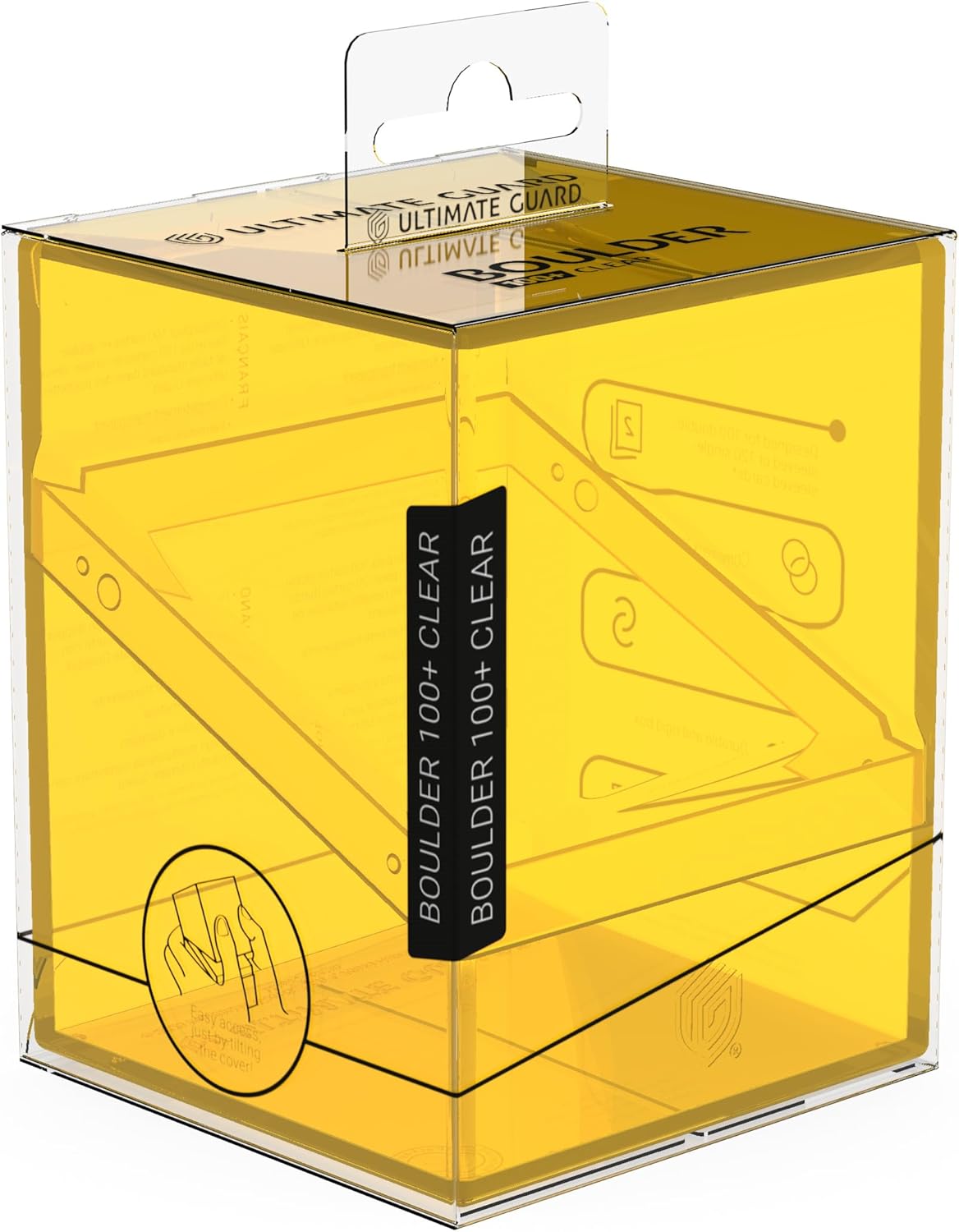 Ultimate Guard Boulder 100+ Clear, Deck Case for 100 Double-Sleeved TCG Cards, Amber, Secure & Durable Storage for Trading Card Games, Transparent