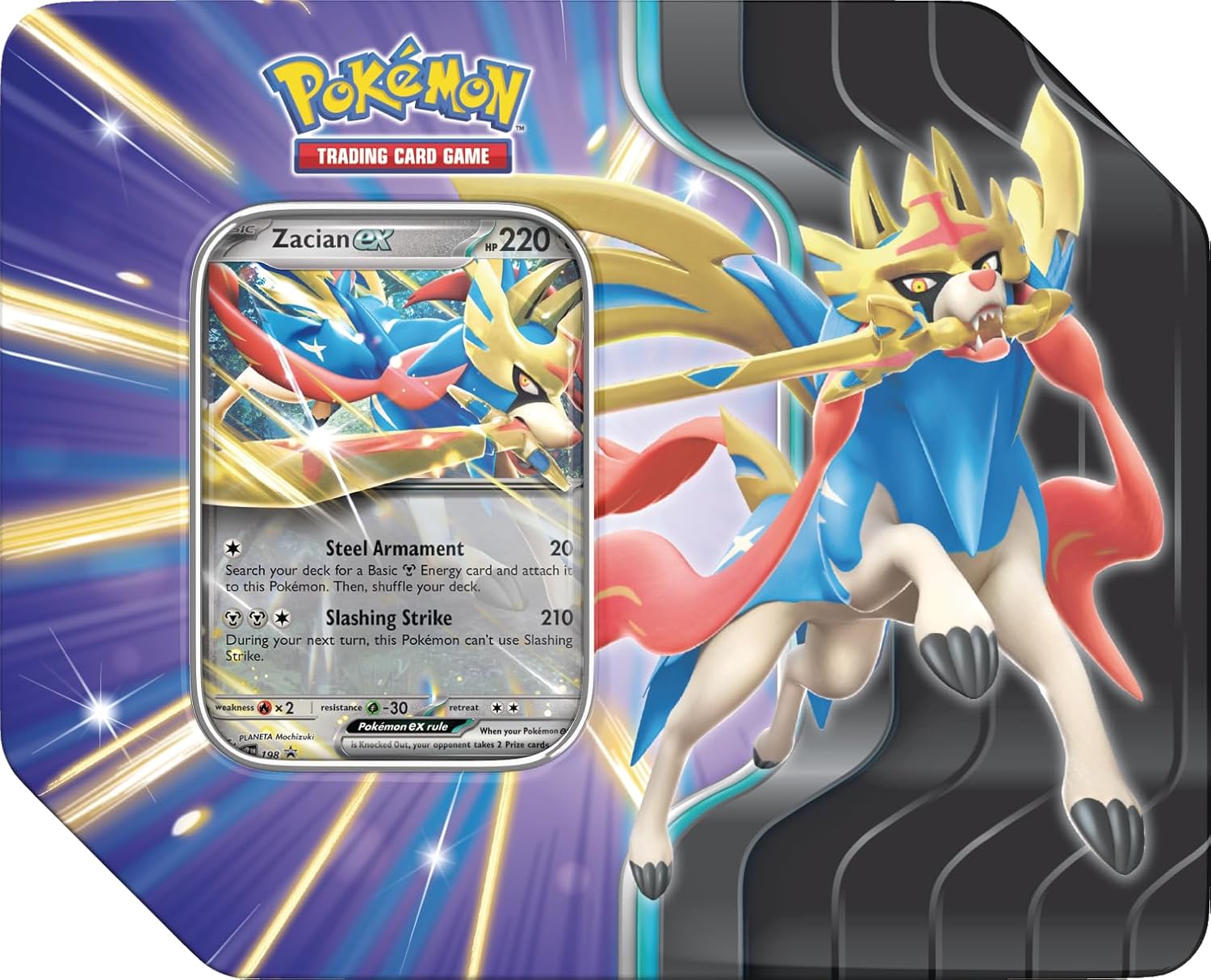 Pokemon TCG: Slashing Legends Tin - Zacian ex - 5 Packs, Promo Card Pokemon TCG: Slashing Legends Tin - Zacian ex - 5 Packs, Promo Card