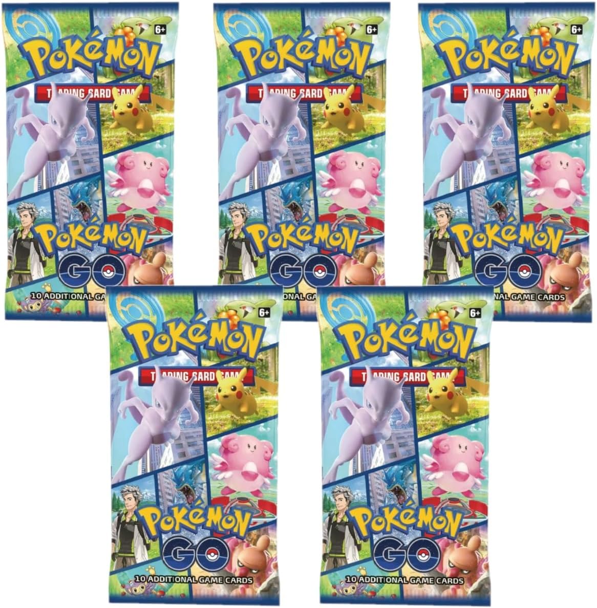 Pokemon TCG: Sword & Shield Pokemon GO 5 Booster Packs (50 Cards), English, Collectible Trading Card Game Gift for Ages 6+ Boys and Girls, Bundle of Five