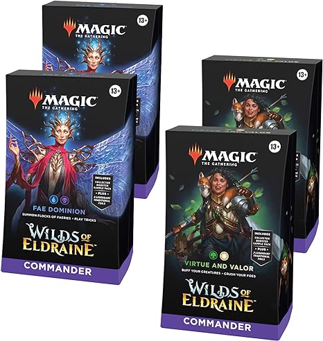 Magic The Gathering Wilds of Eldraine Commander Deck Bundle – Includes Both Decks (FAE Dominion + Virtue and Valor)