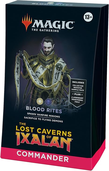 Magic: The Gathering The Lost Caverns of Ixalan Commander Deck - Blood Rites (100-Card Deck, 2-Card Collector Booster Sample Pack + Accessories)