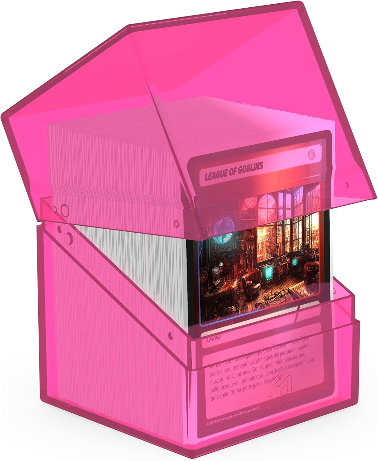 Ultimate Guard Boulder 100+ Clear, Deck Case for 100 Double-Sleeved TCG Cards, Rhodonite, Secure & Durable Storage for Trading Card Games, Transparent