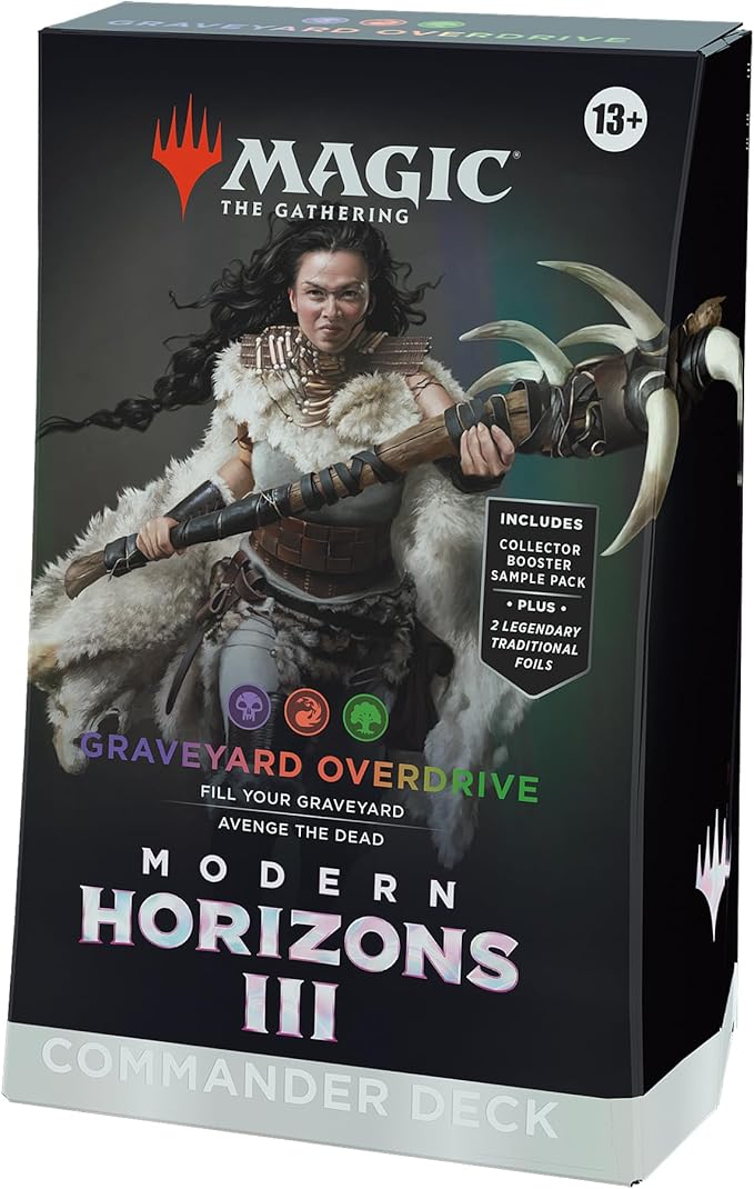 Magic: The Gathering Modern Horizons 3 Commander Deck - Graveyard Overdrive (100-Card Deck, 2-Card Collector Booster Sample Pack + Accessories)