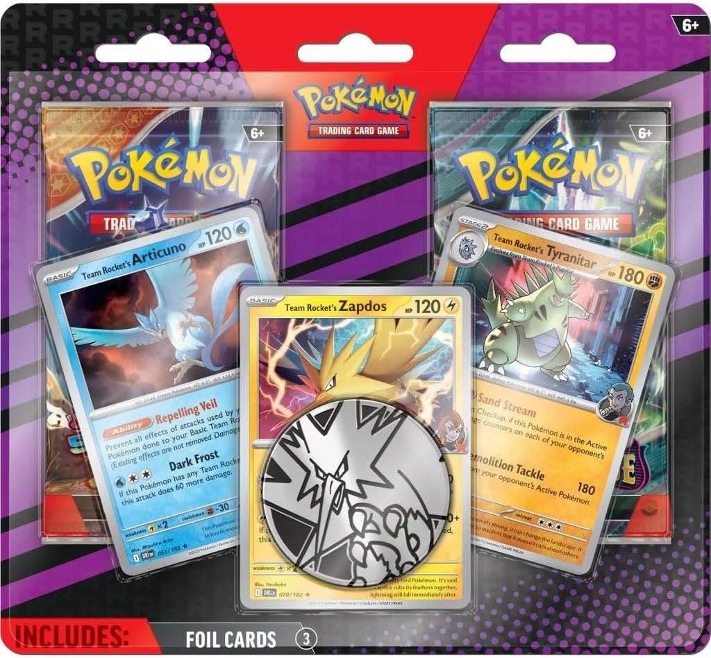 Pokemon TCG: Team Rocket Articuno, Zapdos, Tyranitar 2 Pack Blister