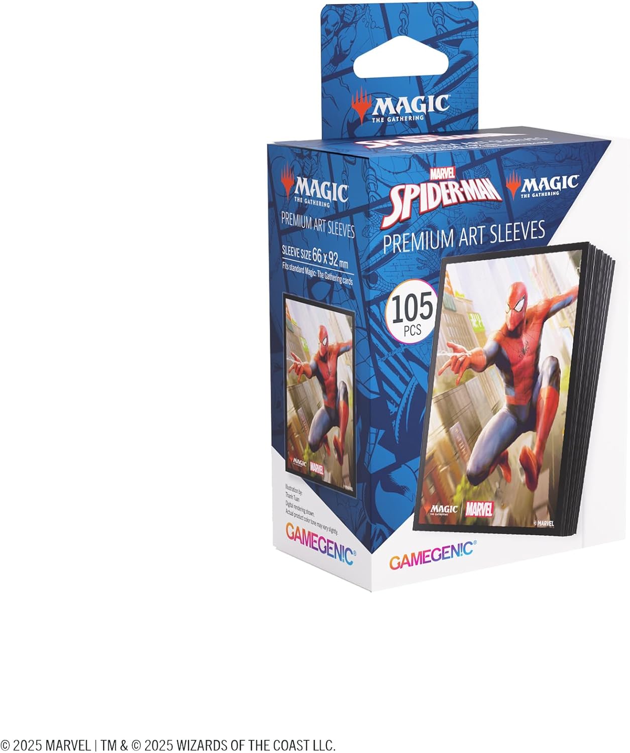 Gamegenic Magic: The Gathering Marvel's Spider-Man Premium Art Sleeves - Spider-Man - 105 Matte Textured Card Sleeves with Full-Color Artwork, Tournament-Ready & Plastic-Free Packaging