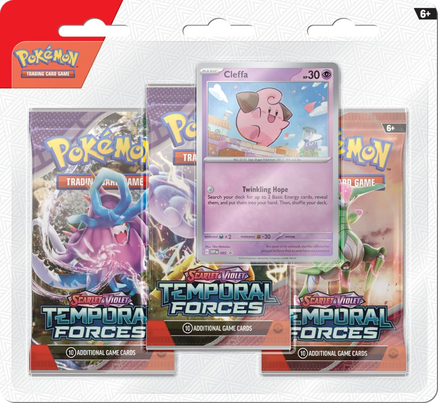 Pokemon TCG: SV5 Temporal Forces 3-Pack Blister - Cleffa