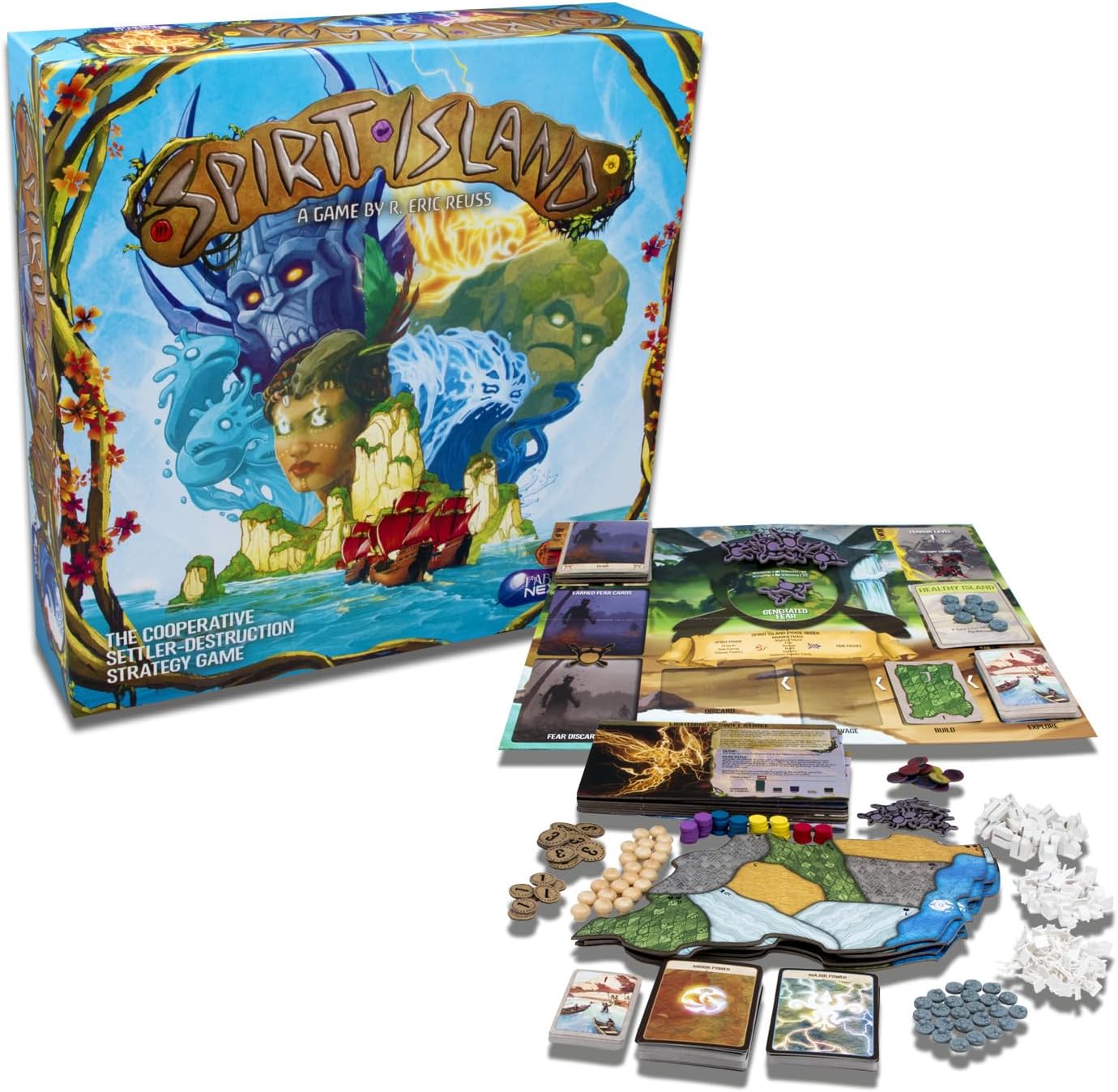 Greater Than Games | Spirit Island: Base Game | Cooperative Strategy Board Game | 1 to 4 Players | 90+ Minutes | Ages 14+