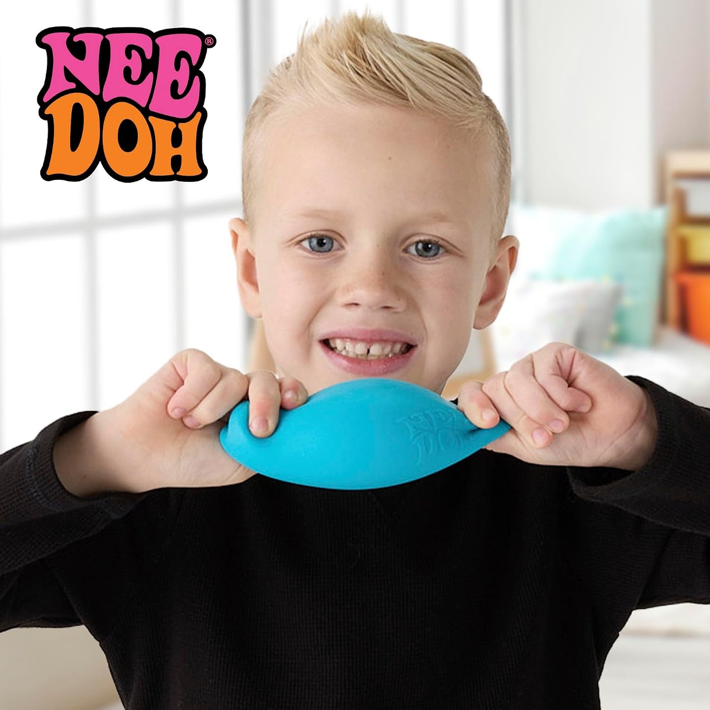 Schylling NeeDoh Original Groovy Glob - Sensory Fidget Toy - Blue - Ages 3 to Adult , 1 Count ( Pack of 1)