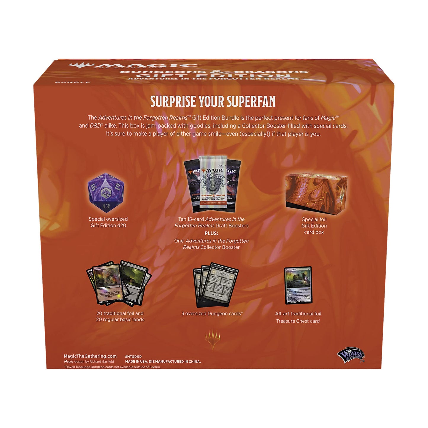 Magic: The Gathering Adventures in The Forgotten Realms Gift Bundle | 10 Draft Boosters | 1 Collector Booster | Accessories