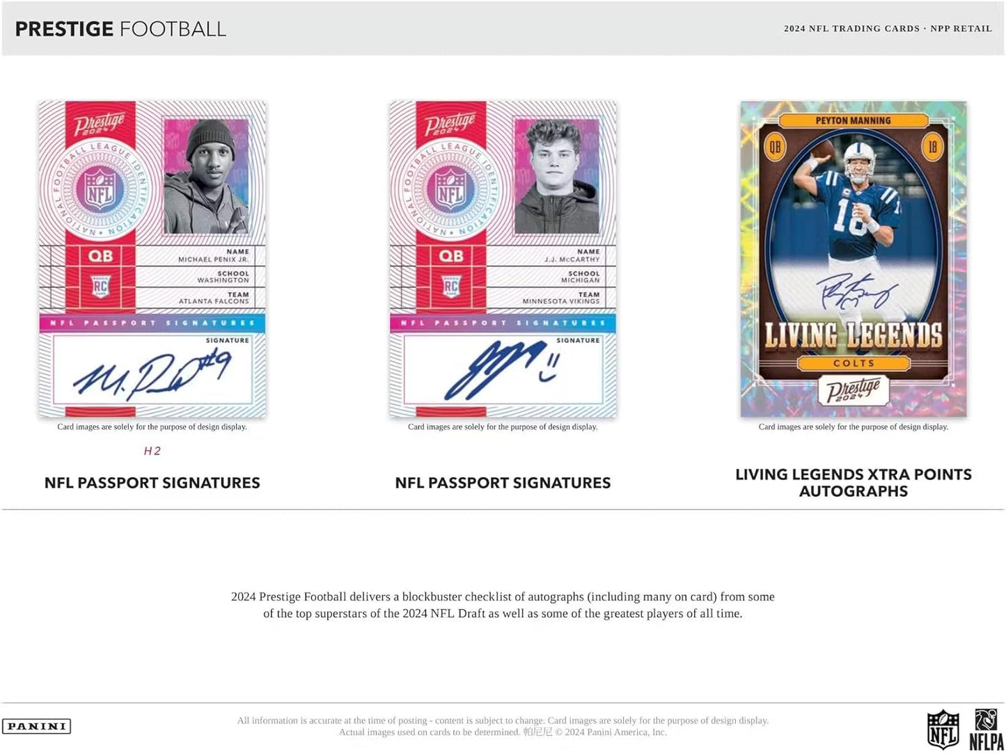 2024 Panini Prestige Football 24-Pack Trading Card Retail Box (24 Packs Per Box, 10 Cards Per Pack)