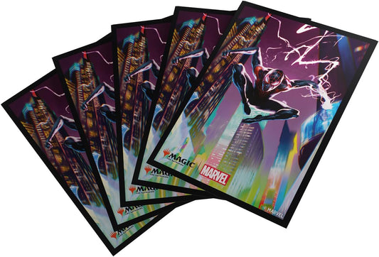 Gamegenic Magic: The Gathering Marvel's Spider-Man Premium Art Sleeves - Spider-Man Miles Morales - 105 Matte Textured Card Sleeves with Full-Color Artwork, Tournament-Ready & Plastic-Free Packaging