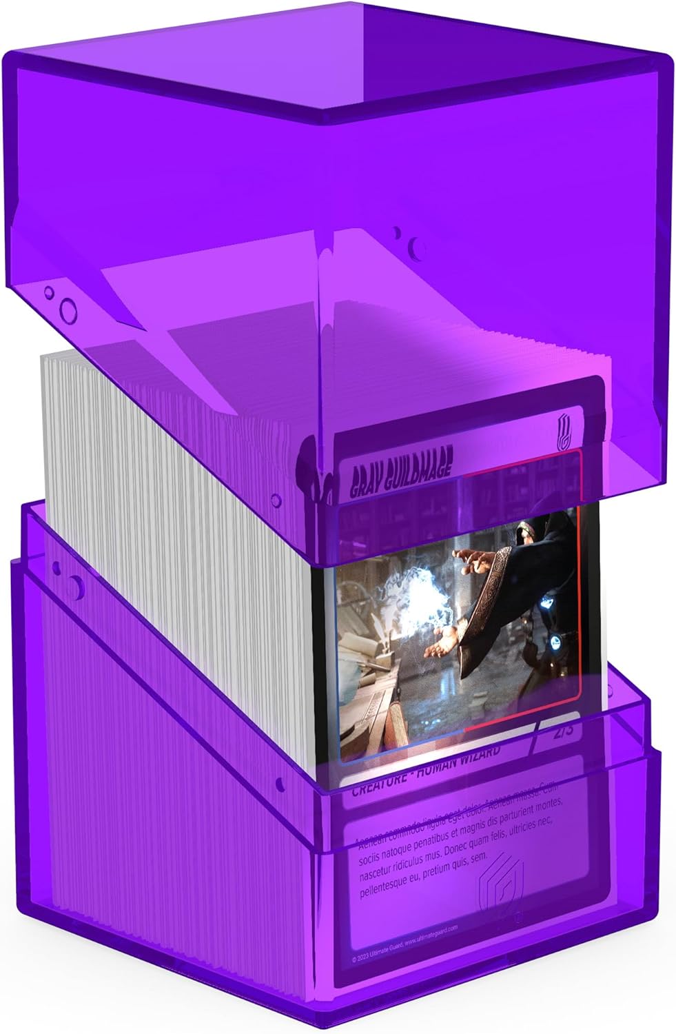 Ultimate Guard Boulder 100+ Clear, Deck Case for 100 Double-Sleeved TCG Cards, Amethyst, Secure & Durable Storage for Trading Card Games, Transparent