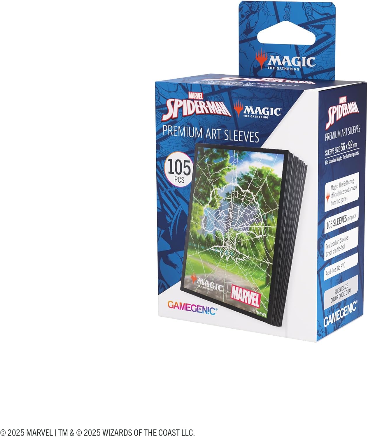 Gamegenic Magic: The Gathering Marvel's Spider-Man Premium Art Sleeves - Spider-Man Forest - 105 Matte Textured Card Sleeves with Full-Color Artwork, Tournament-Ready & Plastic-Free Packaging