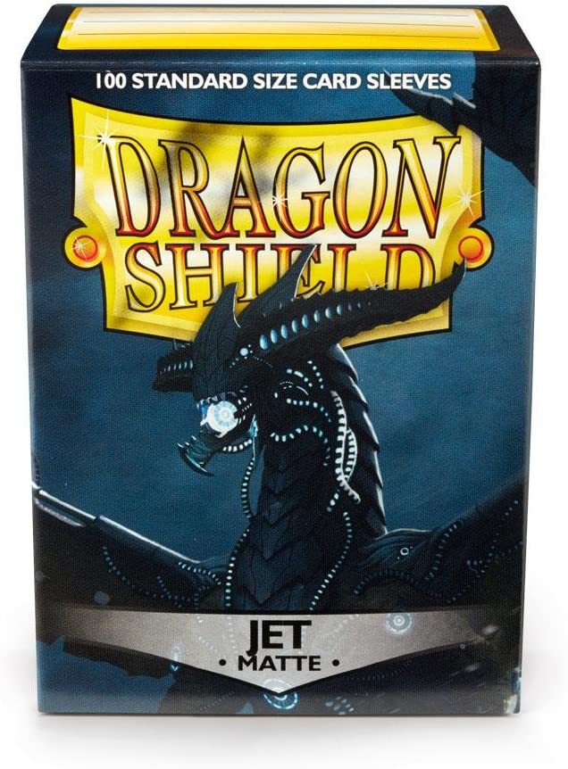 Dragon Shield 100ct Standard Card Sleeves Display Case (10 Packs) - Matte Jet Black