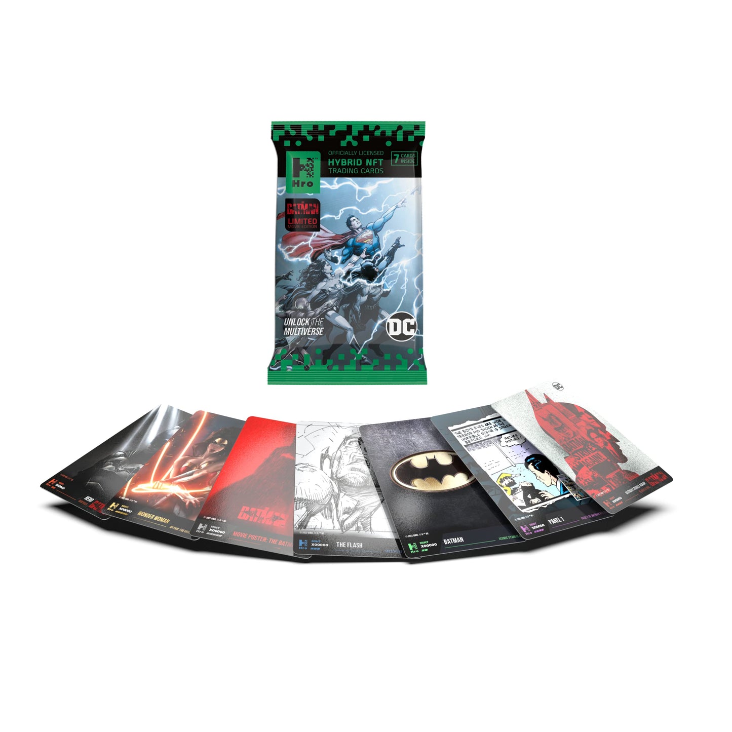 DC Unlock The Multiverse 24-Pack Mega Booster Box – Hro Hybrid NFT Trading Cards, 168 Cards, Black (10031949)