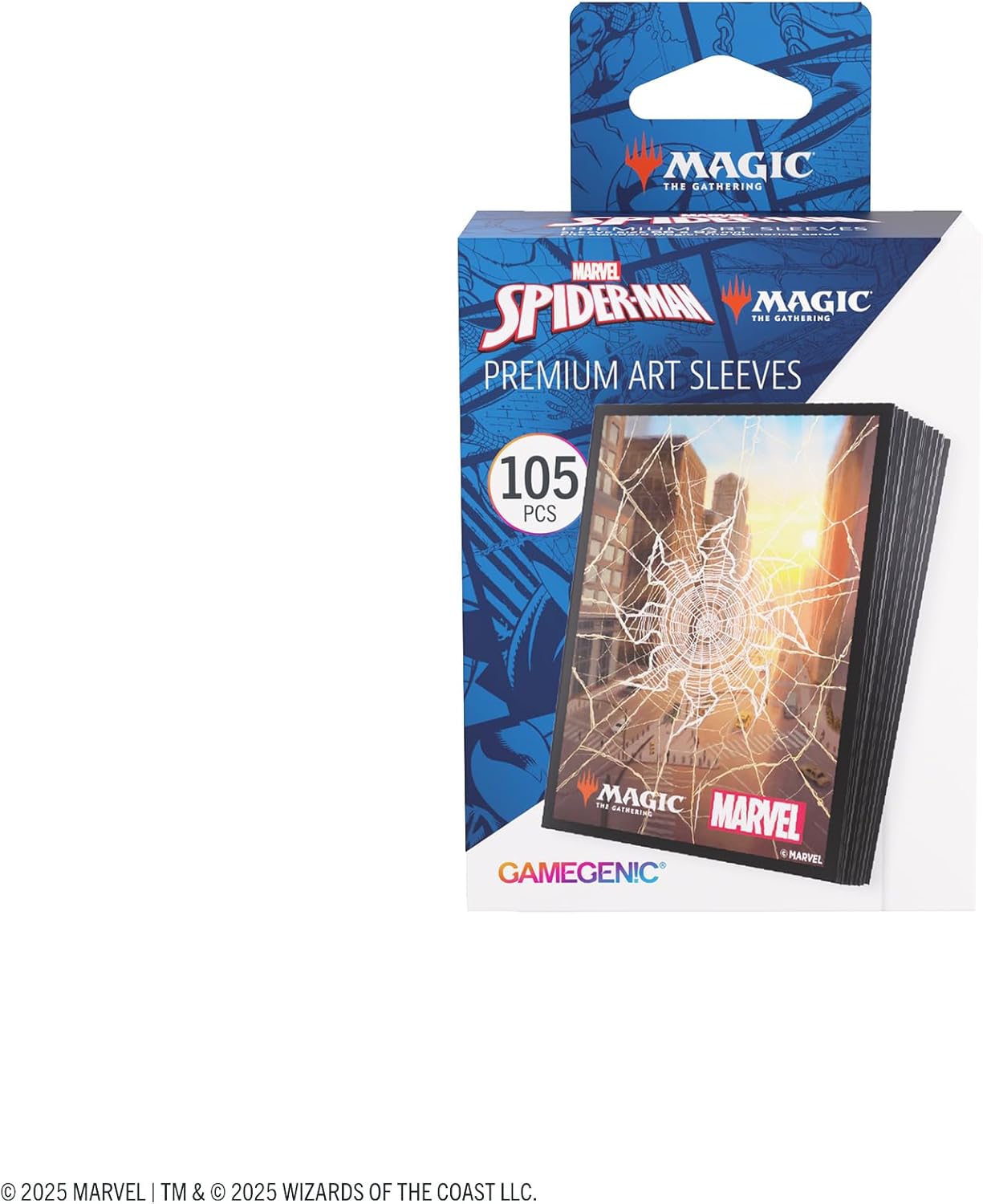 Gamegenic Magic: The Gathering Marvel's Spider-Man Premium Art Sleeves - Spider-Man Plains - 105 Matte Textured Card Sleeves with Full-Color Artwork, Tournament-Ready & Plastic-Free Packaging