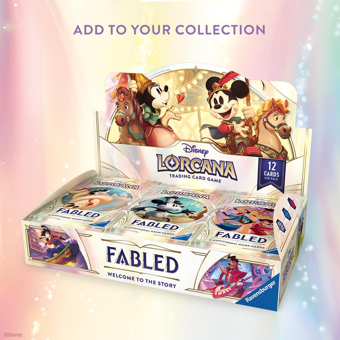 Ravensburger Disney Lorcana TCG: Fabled Booster Pack Display Box - 24 Packs with 12 Trading Cards Each - Ideal for Collectors & Disney Fans - Suitable for Ages 8+ - Presale Ships 09/05/2025