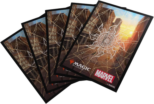 Gamegenic Magic: The Gathering Marvel's Spider-Man Premium Art Sleeves - Spider-Man Plains - 105 Matte Textured Card Sleeves with Full-Color Artwork, Tournament-Ready & Plastic-Free Packaging