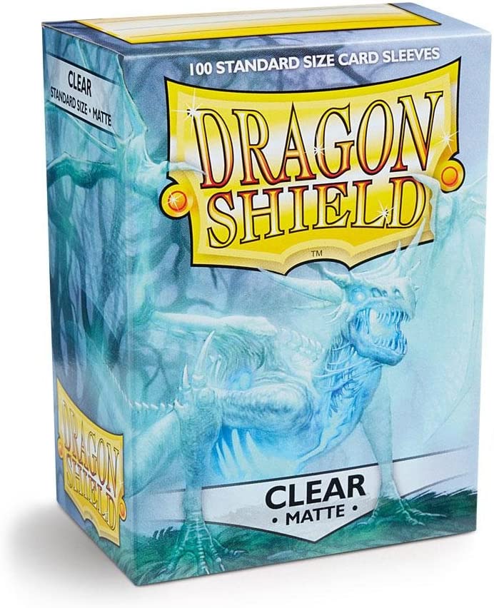 Dragon Shield 100ct Standard Card Sleeves Display Case (10 Packs) - Matte Clear