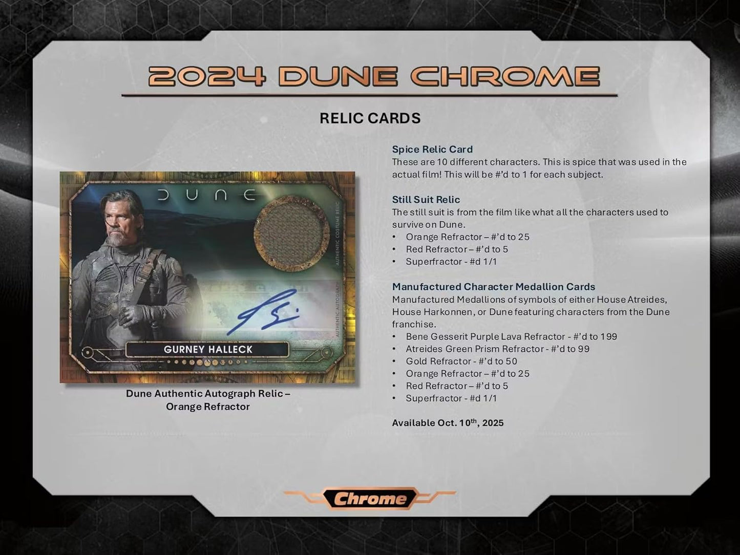 Topps 2024 Dune Chrome 7-Pack Blaster Box - Trading Card Box (1 Sand Worm Ray Wave Parallel Per Box)
