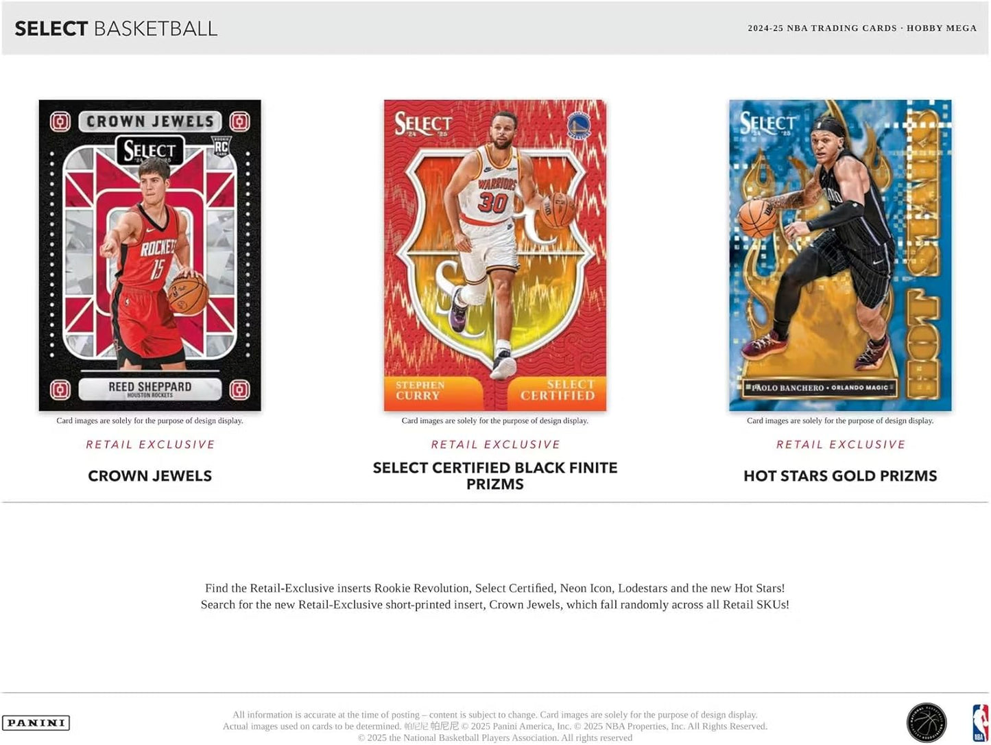 Panini 2024-25 Select Basketball Hobby Mega Trading Card Box (Green & Blue Stars Prizm)