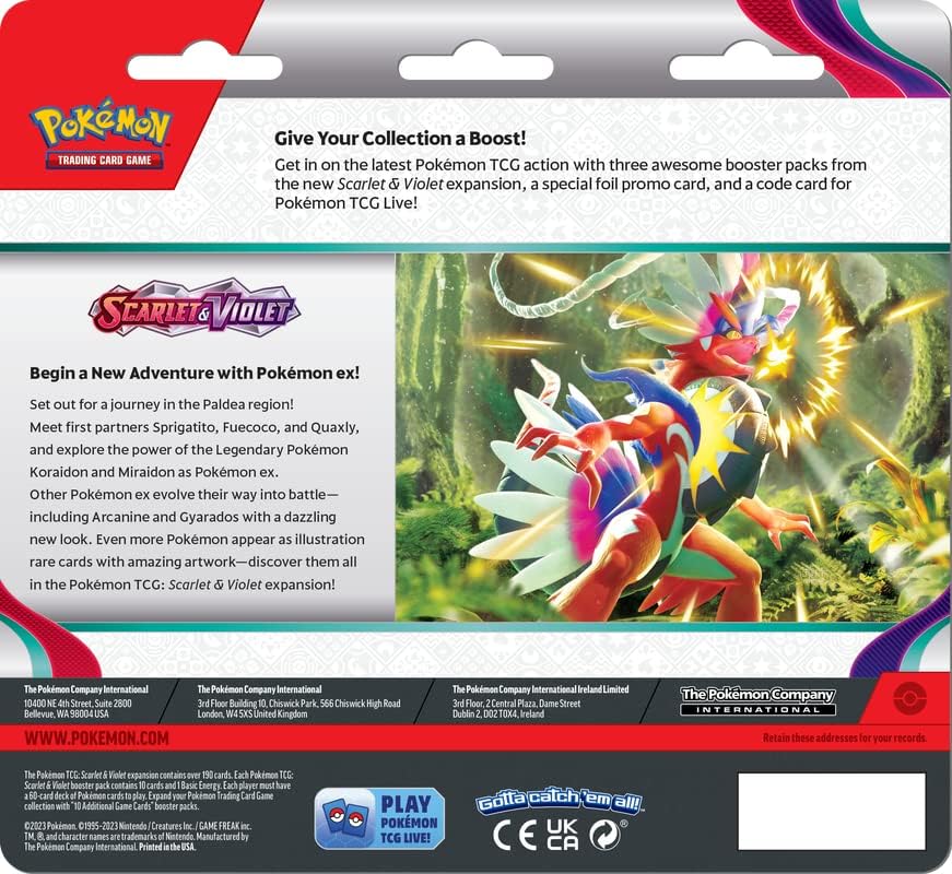 Pokemon TCG: Scarlet & Violet SV01 3 Pack Blister - Arcanine