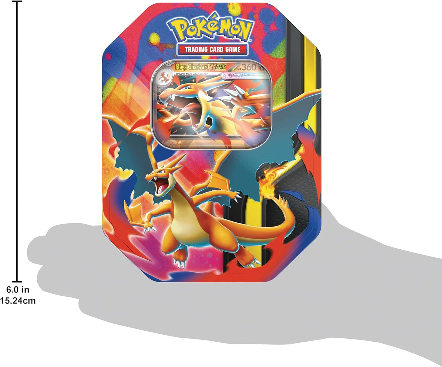 Pokemon TCG: Mega Charizard Y Tin - 4 Packs, Promo Card - Presale Ships 02/20/2026