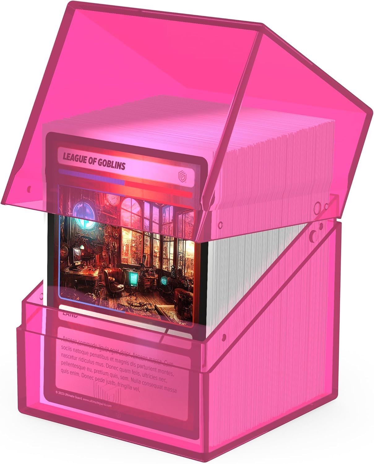 Ultimate Guard Boulder 100+ Clear, Deck Case for 100 Double-Sleeved TCG Cards, Rhodonite, Secure & Durable Storage for Trading Card Games, Transparent