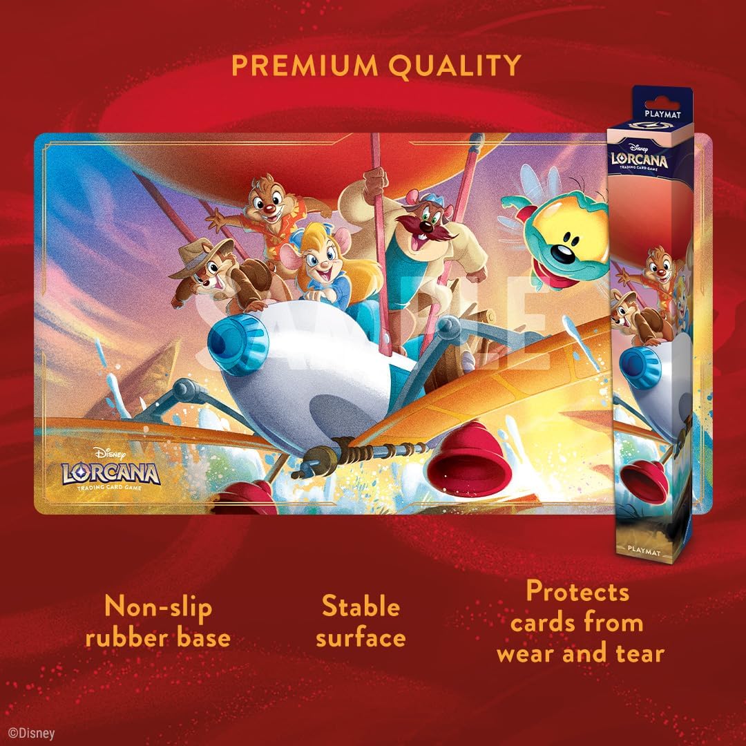Ravensburger Disney Lorcana TCG Playmat Featuring Rescue Ranger Away | Protects Cards | Versatile Game, Desk, or Mouse Pad | Durable Non-Slip Surface | Suitable for Ages 8+