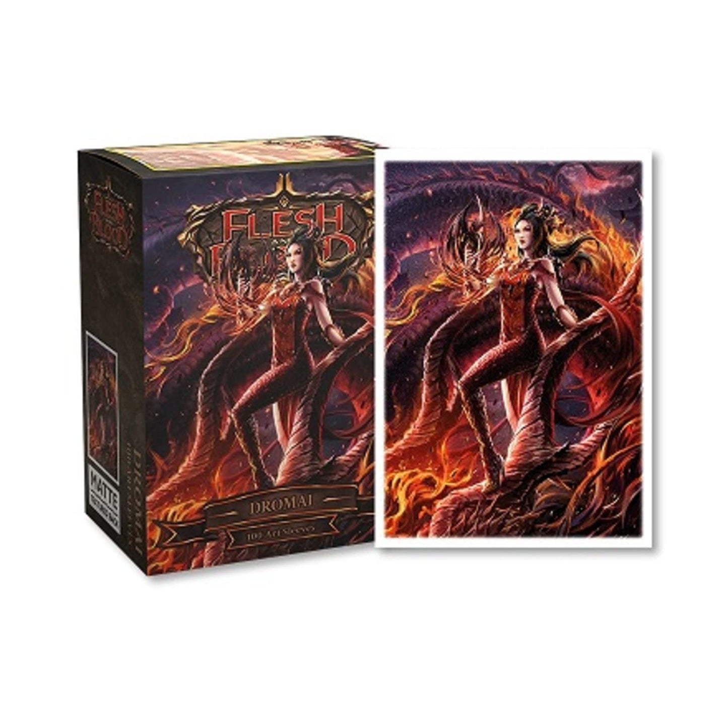Arcane Tinmen Dragon Shield Sleeves Flesh and Blood: Dromai 100 CT - MTG Card Sleeves are Smooth & Tough - Compatible with Pokemon & Magic The Gathering Card Sleeves (AT-16050)