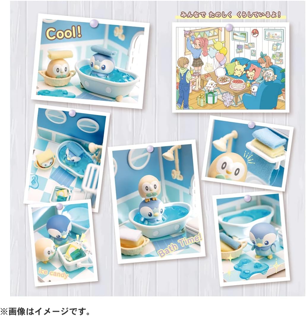 Pokemon Pocket Peace House Bathroom Piplup & Rowlet