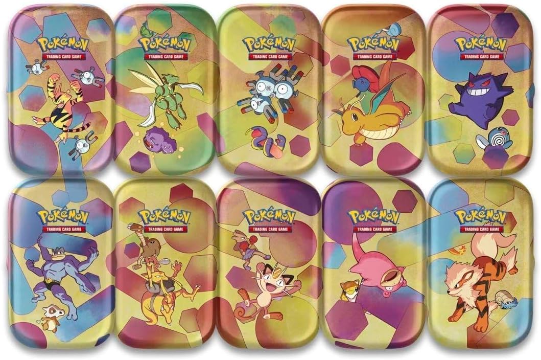Pokemon TCG: Scarlet & Violet—151 Mini Tin – Kadabra and Hitmonlee (2 Booster Packs, 1 Coin & 1 Art Card)
