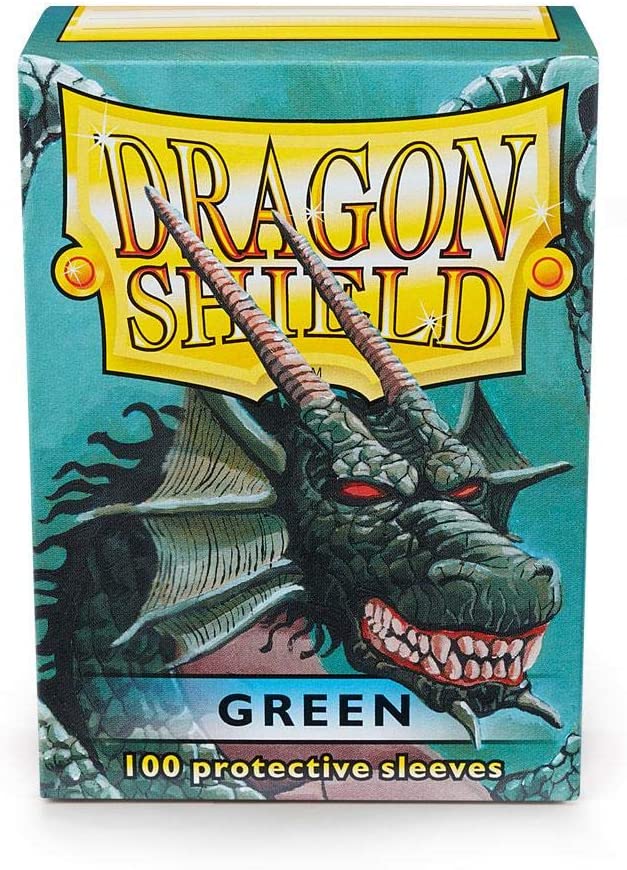 Dragon Shield 100ct Standard Card Sleeves Display Case (10 Packs) - Classic Green