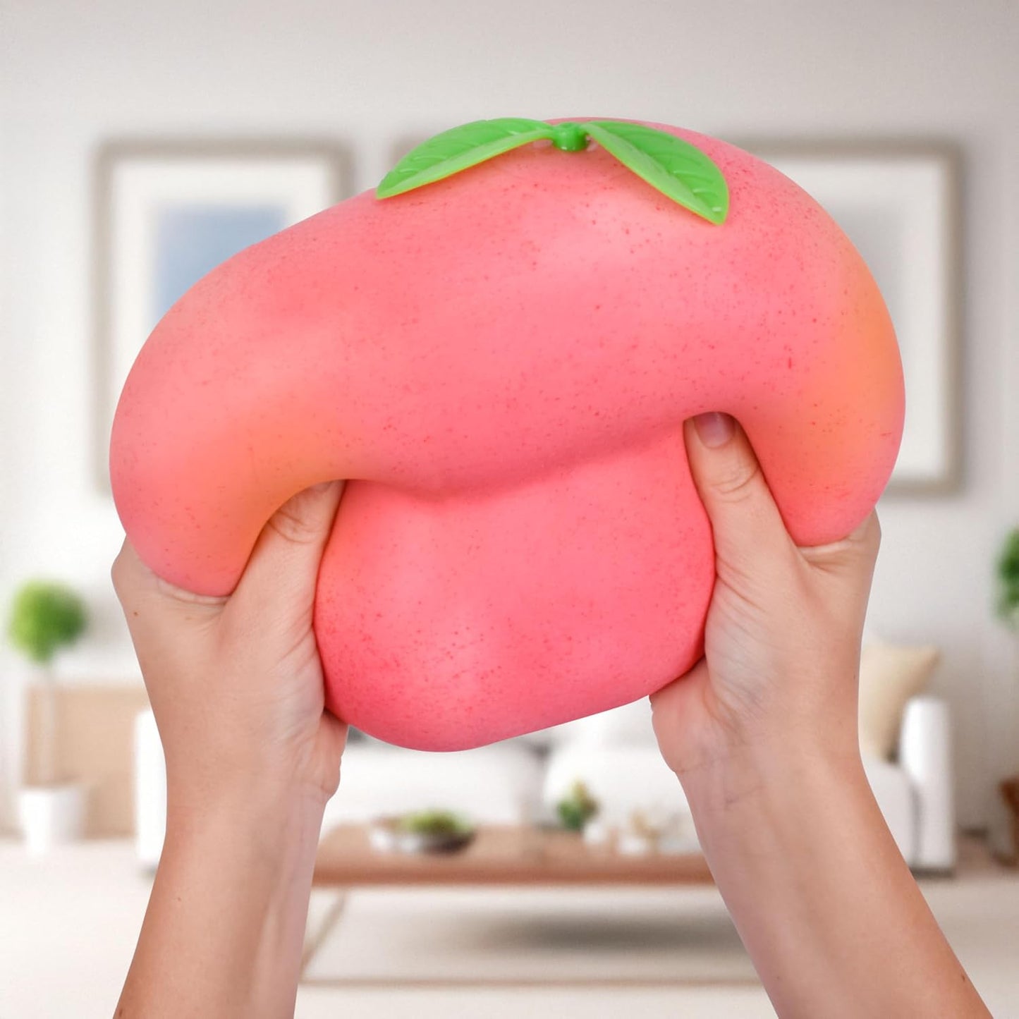 Squishy Extra Large Peach, Gag Gifts Funny Adult, Giant Stress Ball, Fidget Sensory Toy for Kids, ADHD Toys