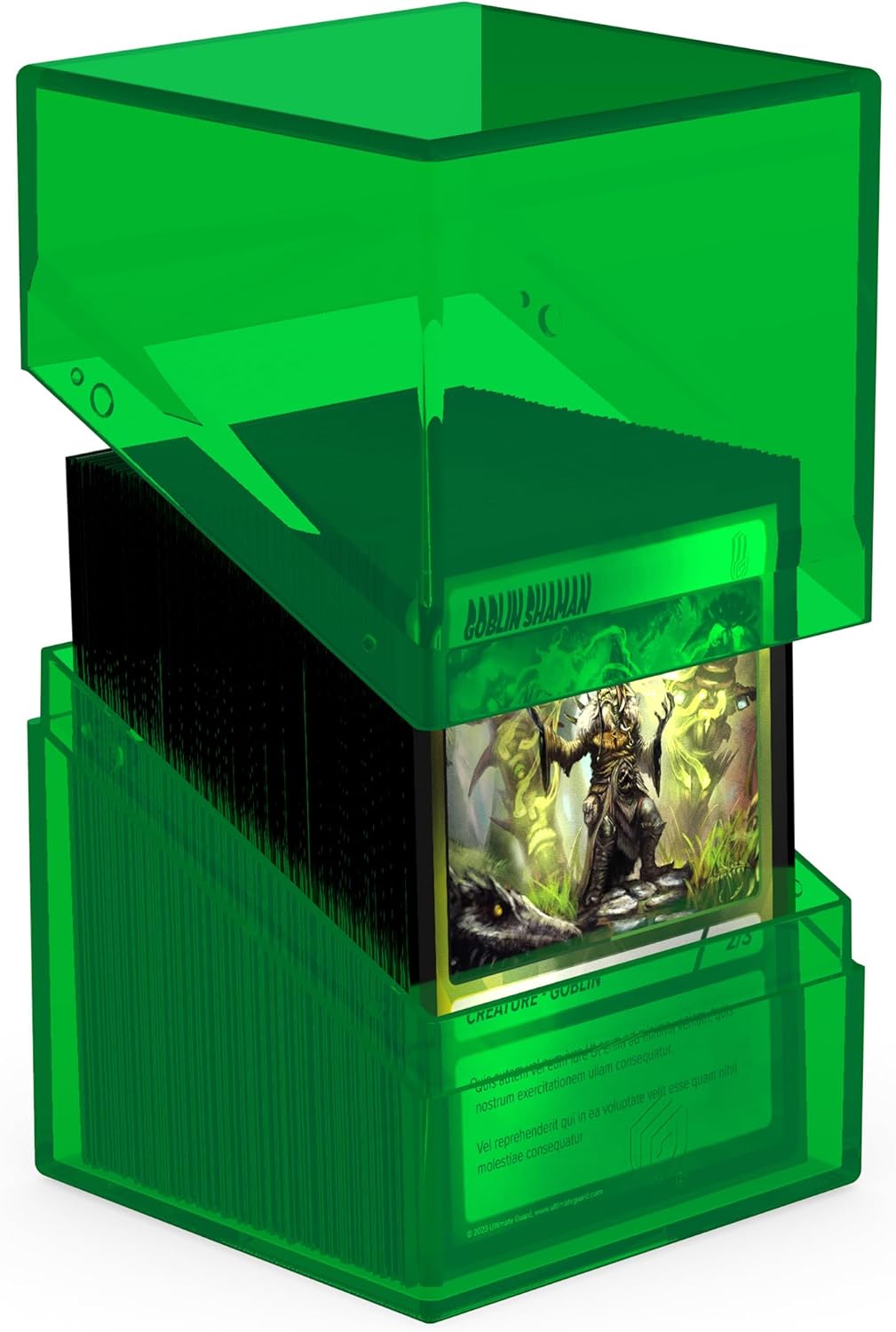 Ultimate Guard Boulder 100+ Clear, Deck Case for 100 Double-Sleeved TCG Cards, Emerald, Secure & Durable Storage for Trading Card Games, Transparent