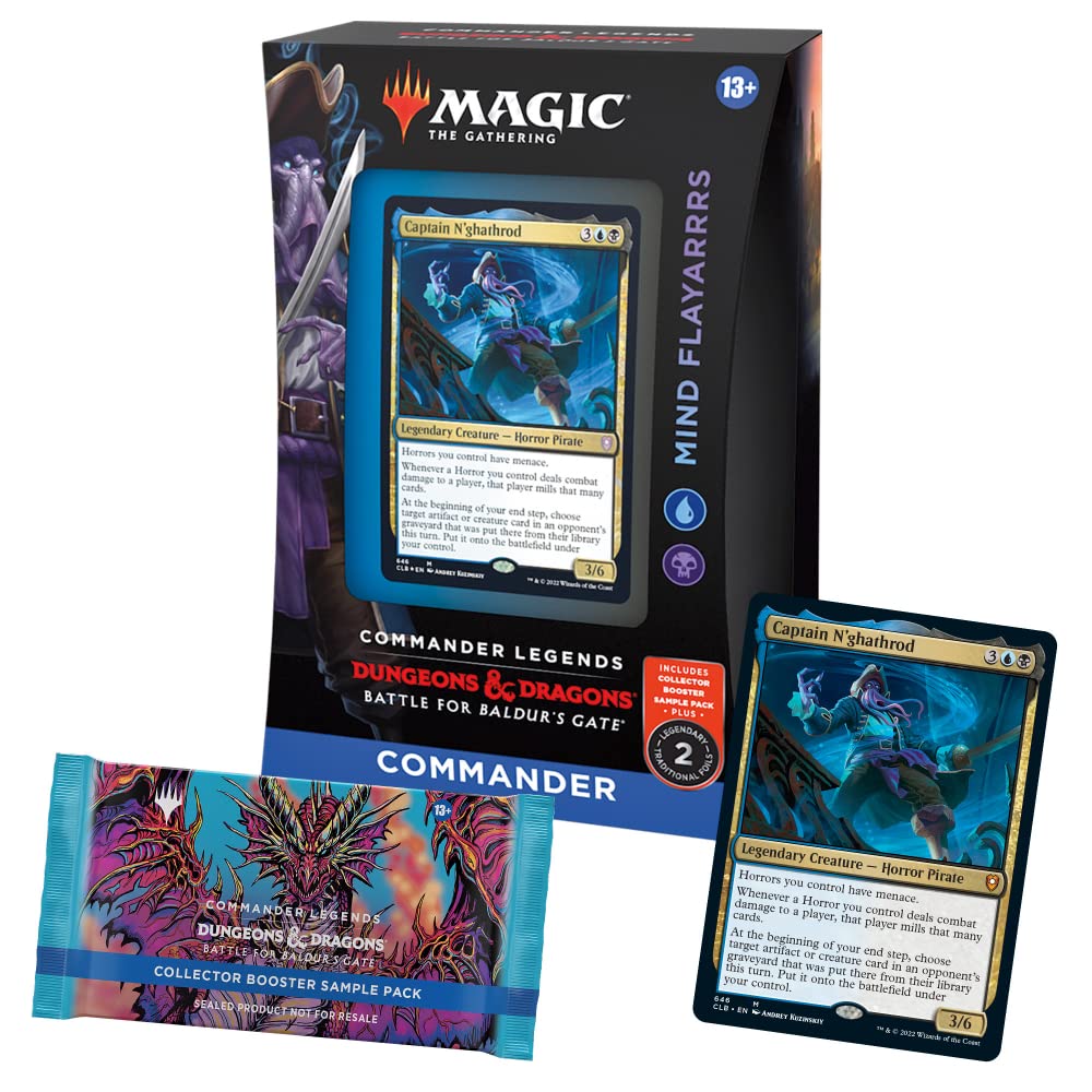 Magic: The Gathering Commander Legends: Battle for Baldur’s Gate 4 Commander Deck Bundle – Includes 1 Party Time, 1 Mind Flayarrrs, 1 Draconic Dissent, 1 Exit from Exile