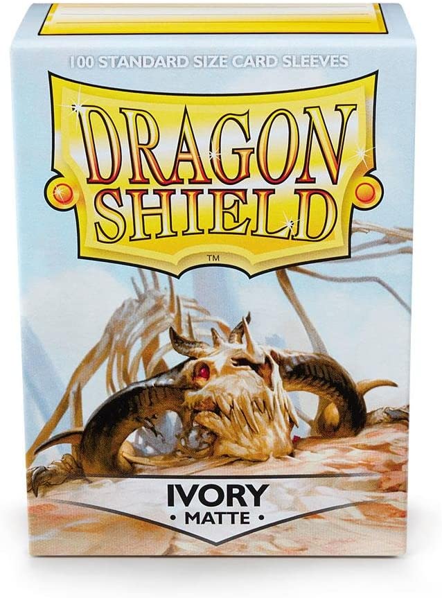Dragon Shield 100ct Standard Card Sleeves Display Case (10 Packs) - Matte Ivory