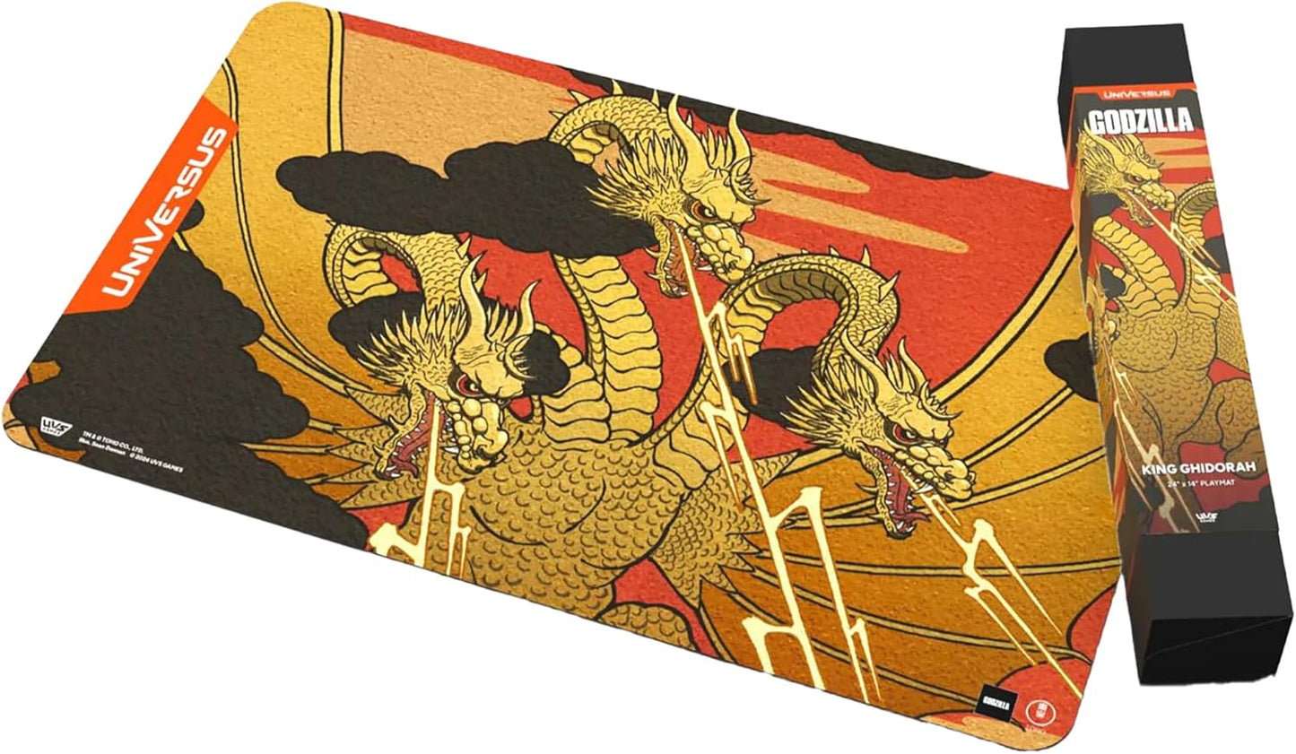UniVersus Godzilla Challenger Series - King Ghidorah Playmat - 24 x 14 Neoprene Mat, Tabletop Card Game Accessory, UVS Games, Officially Licensed