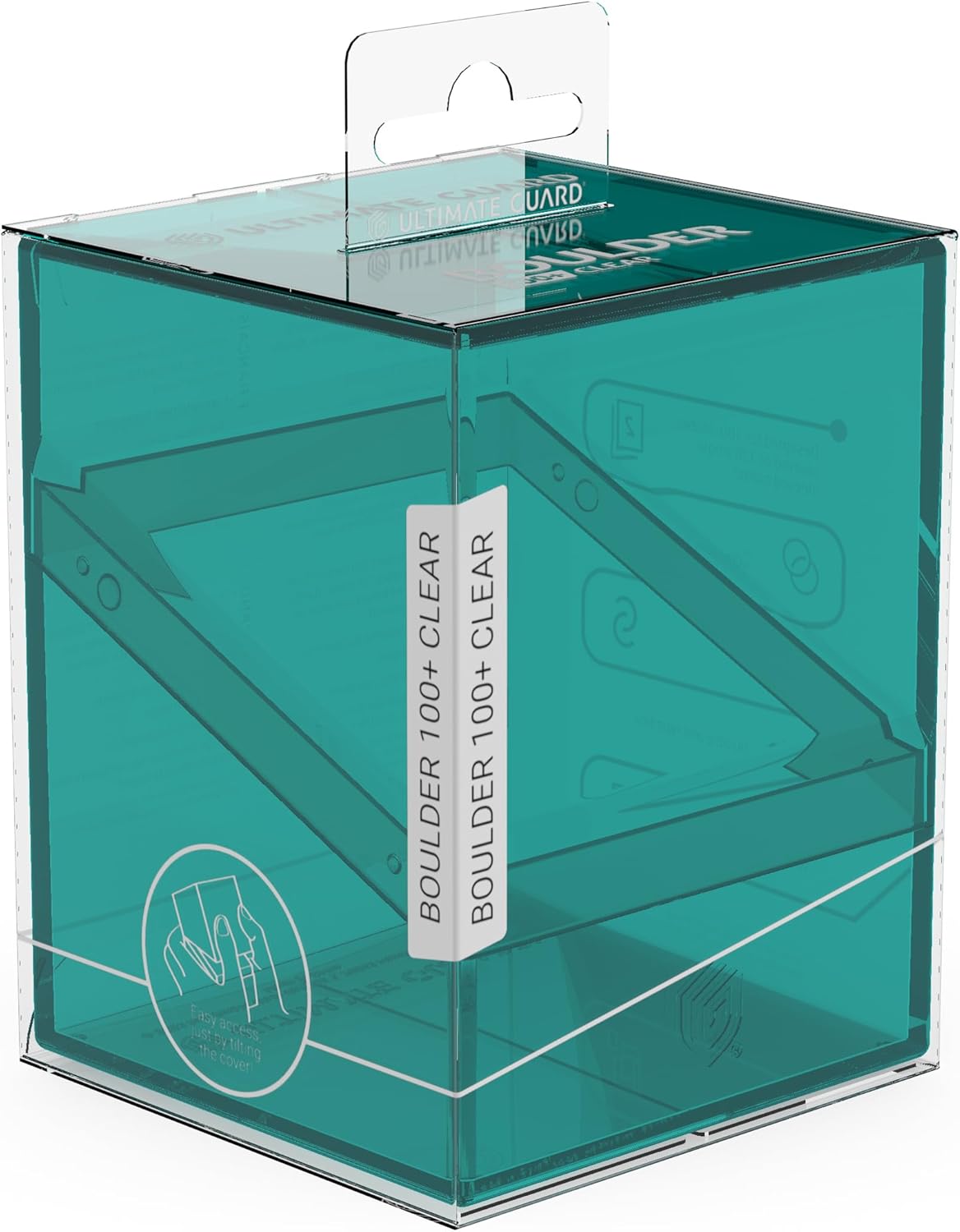 Ultimate Guard Boulder 100+ Clear, Deck Case for 100 Double-Sleeved TCG Cards, Malachite, Secure & Durable Storage for Trading Card Games, Transparent