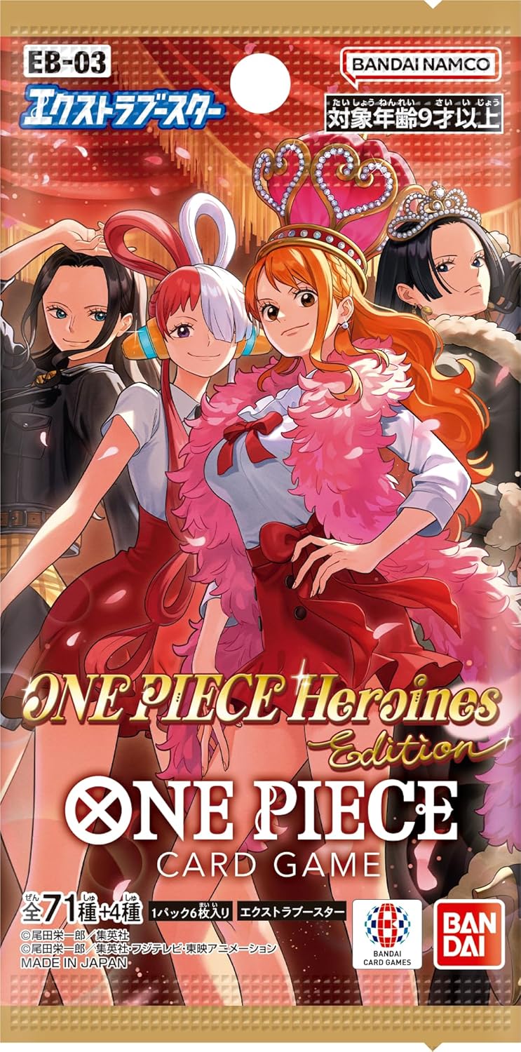One Piece Card Game Extra Booster Heroines Edition EB-03 Booster Pack (Japanese) - 3 Packs - 18 Cards