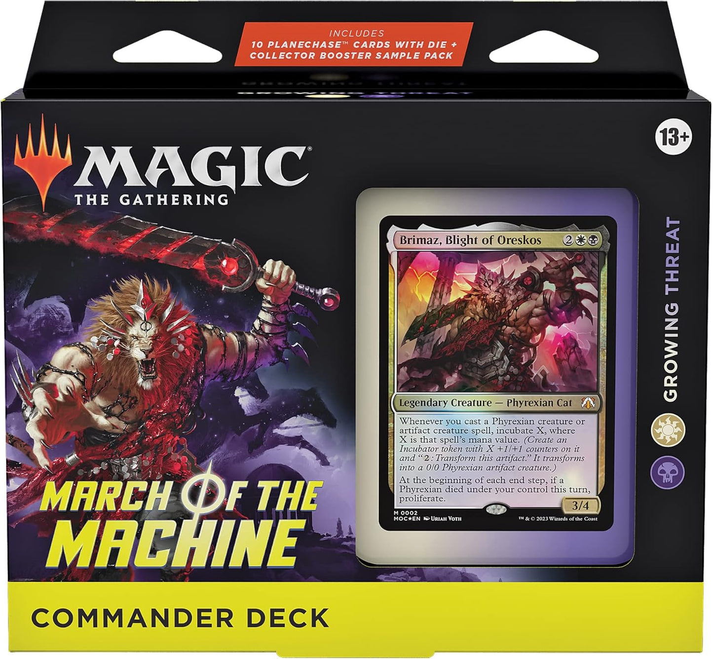 Magic: The Gathering March of the Machine Commander Deck Growing Threat + Collector Booster Sample Pack