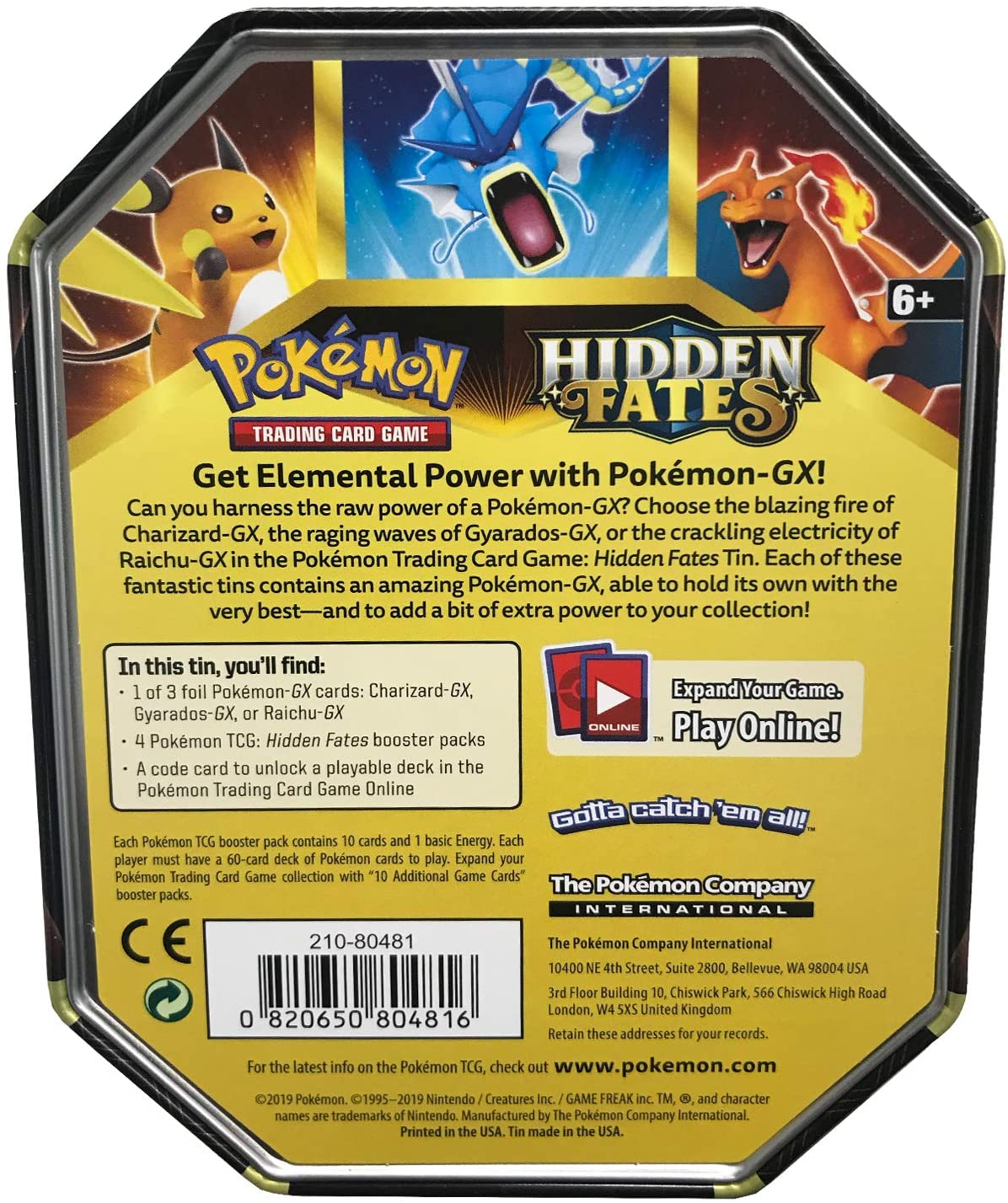 Pokemon TCG: Hidden Fates GX Tin - Raichu